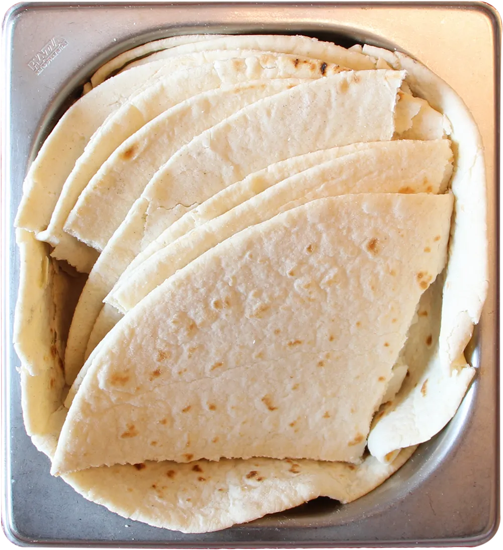 Vaschetta acciaio gastronorm con piadine kebab